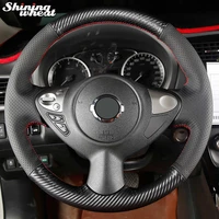 shining wheat pu carbon fiber leather steering wheel cover for infiniti fx fx35 fx37 fx50 nissan juke maxima 2009 2014 sentra