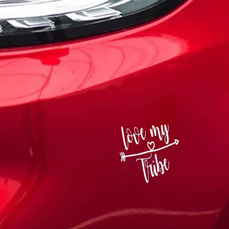 

YJZT 12.7CM*12.7CM Love My Tribe Arrow Heart Vinyl Decal Car Sticker Black Silver C10-02203
