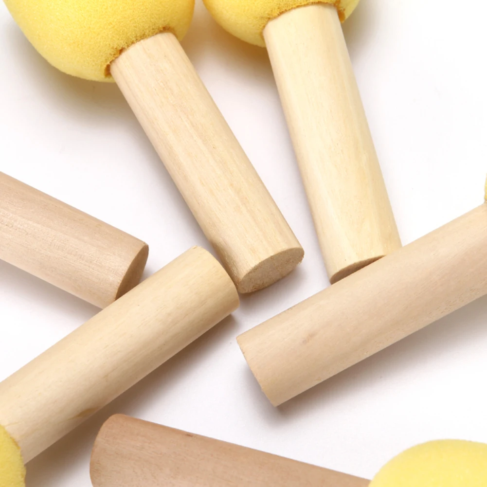 New 6Pcs/Set Heart Star Sponge Head Wooden Handle Stamp Children Painter Brush Tool | Дом и сад