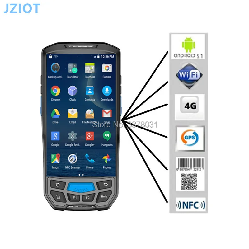 Беспроводной портативный терминал учета Android PDA сканер для Qrcode КПК на базе штрих