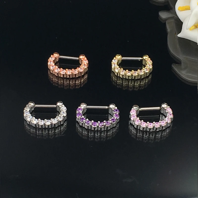 Новое дизайнерское кольцо для носа с кристаллами зажим ювелирное изделие тела