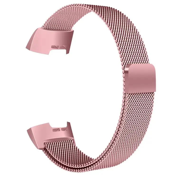 rose pink OULUCCI металлический ремешок из нержавеющей стали для браслета Fitbit charge 2 Миланская петля Магнитный Fitbit charge 3 ремешок умный Браслет для женщин и мужчин - Цвет: rose pink