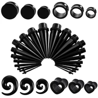 2pcslot acrylic spiral ear taper gauge piercing heart tunnel plug double saddle earlets gauge stretchers expander jewelry