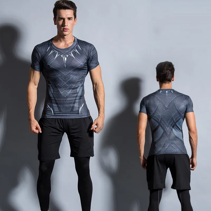 Style 14 Мужская одежда для тренажерного зала и фитнеса, спортивная одежда, быстросохнущие компрессионные костюмы, мужской набор для бега, облегающий спортивный Быстросохнущий костюм - Цвет: Style 14