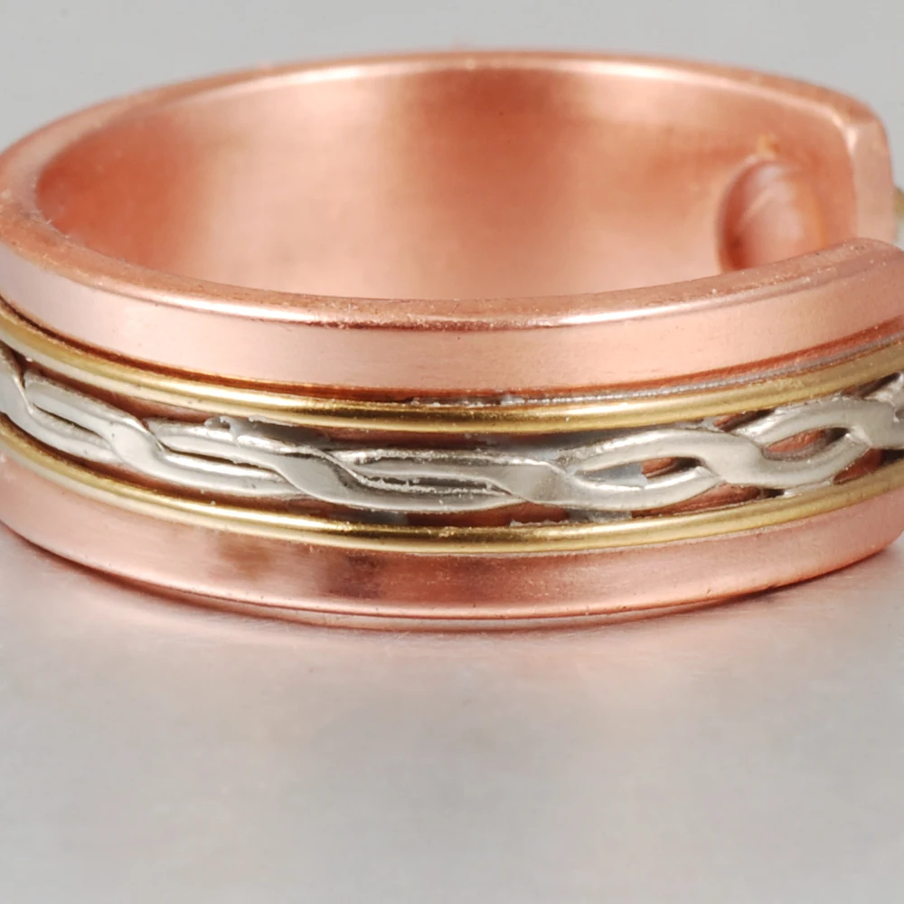 Кольца Магнитные из чистой меди для мужчин и женщин винтажные регулируемые