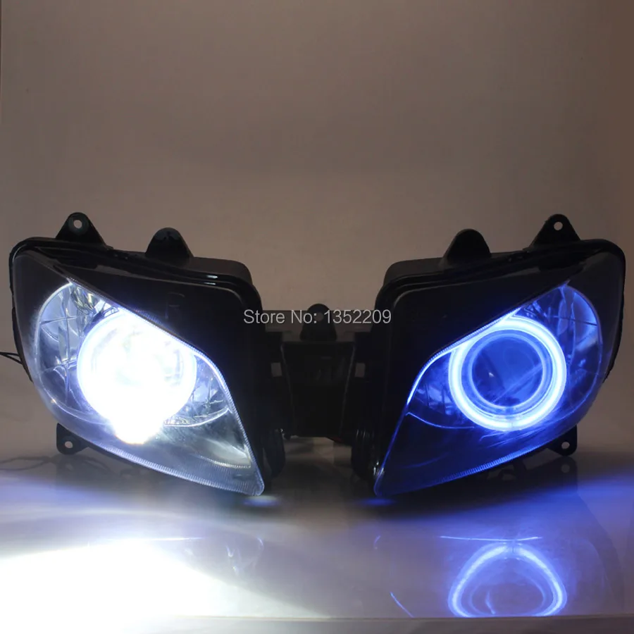 Новая прожекторная фара в сборе HID Синий Ангельские глазки с демоном для Yamaha YZF R1 1998-1999 изготовленный на заказ