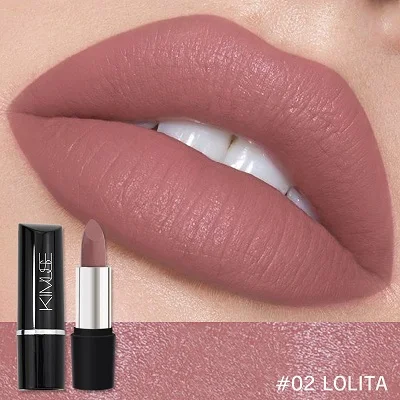 02 Lolita Kimuse матовая бархатная помада легко носить пигмент горячий телесный Сексуальный макияж водонепроницаемый Гладкий губы Batom роскошный 10 цветов - Цвет: 02 Lolita