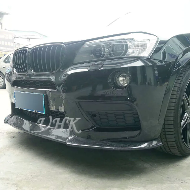 UHK для BMW аксессуары X3 углеродного волокна спортивный передний бампер спойлер