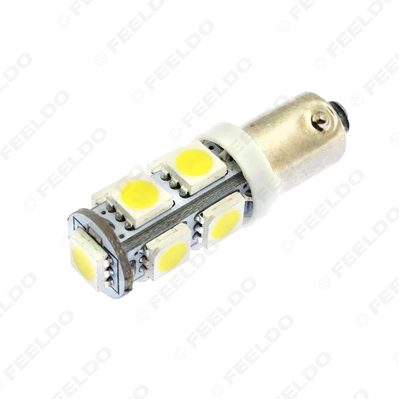 FEELDO 2 шт. 7 цветов BA9S T4W 1895 5050 Чип 9SMD 9LED Автомобильные светодиодные лампочки боковые