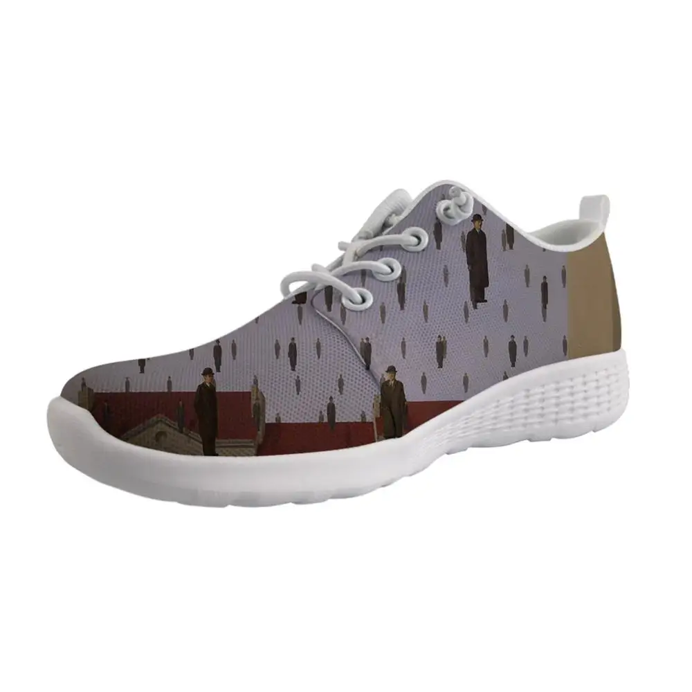 Мужские кроссовки на шнурках повседневные с дырками и принтом для взрослых |