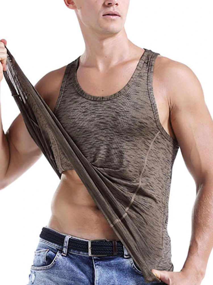 Men Lifting Tanks Vest Summer Cotton Slim Man Bodybuilding Undershirt Fitness Big Size Tops Tees Blue Purple Underwear Clothing | Мужская