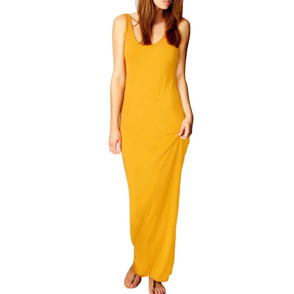 Женское трикотажное платье без рукавов G0524 разноцветное облегающее модель