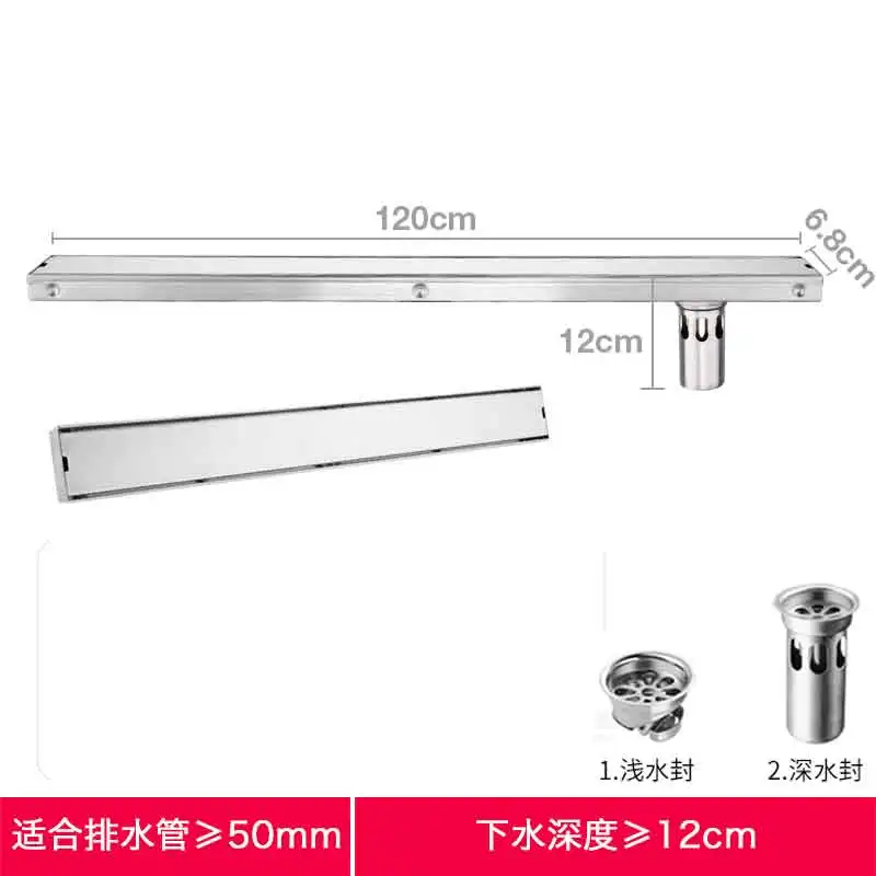 B-120x6.8C Bagnolux 600/700/800/900/1000 мм Высокое качество квадратный 304 Нержавеющая сталь Длинные Линейный напольная Решетка отходов Слив в ванной - Цвет: B-120x6.8C