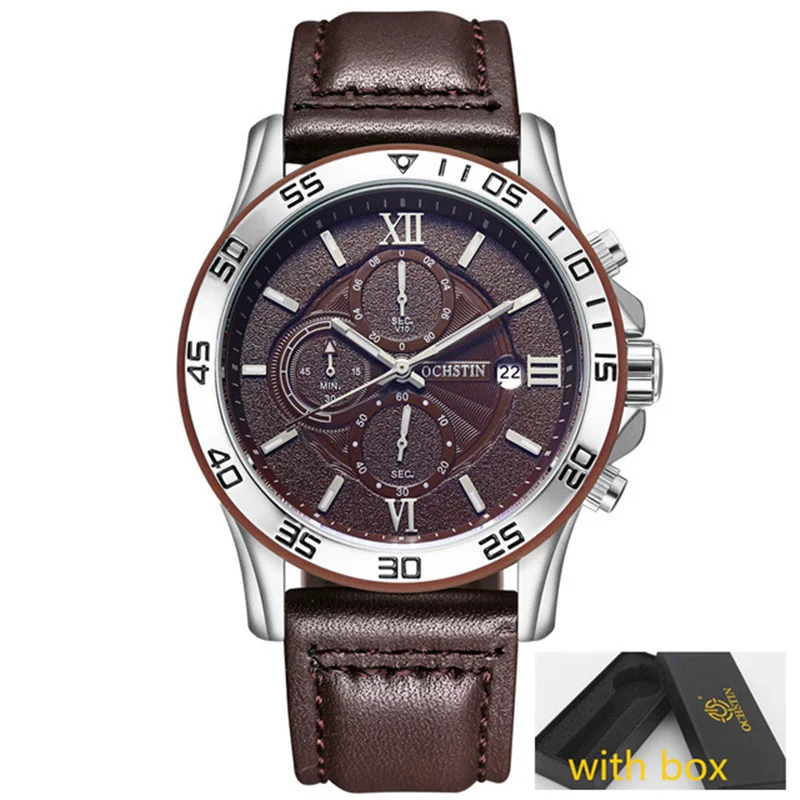 silver coffee box Relojes часы мужские модные спортивные кварцевые мужские часы, наручные часы Топ бренд класса люкс деловые водонепроницаемые часы Relogio Masculino - Цвет: silver coffee box