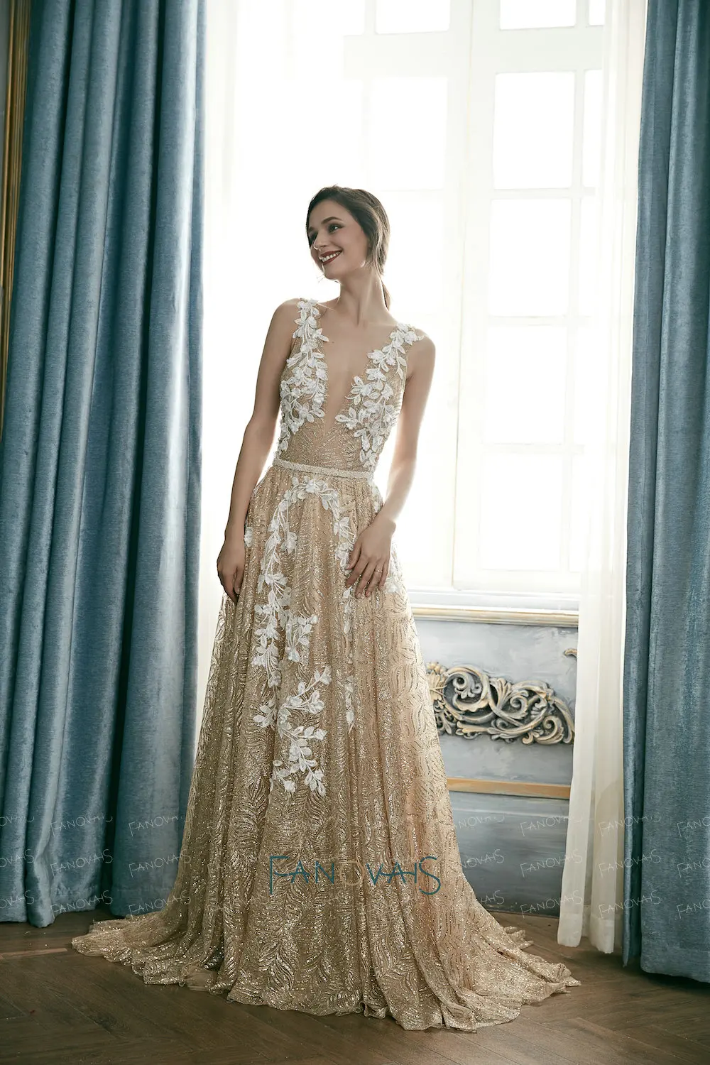 Золотые Вечерние Платья Длинные Сверкающие Блеск Vestido De Festa Longo 2019 Robe Soiree Кружева