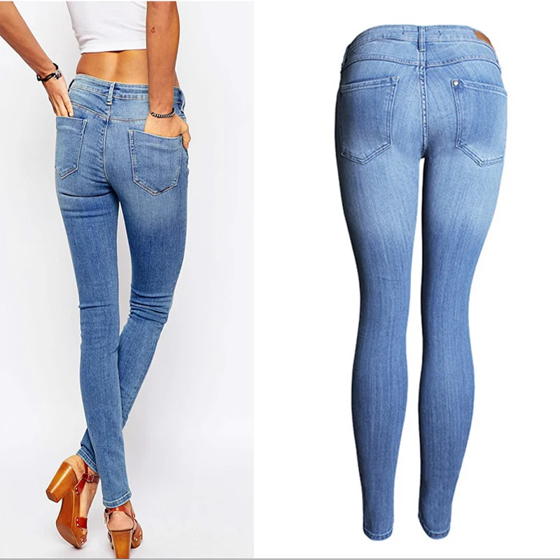 Новый 2017 Высокой Талии Джинсы Женские Хлопок Джинсовые Брюки стретч Женщин