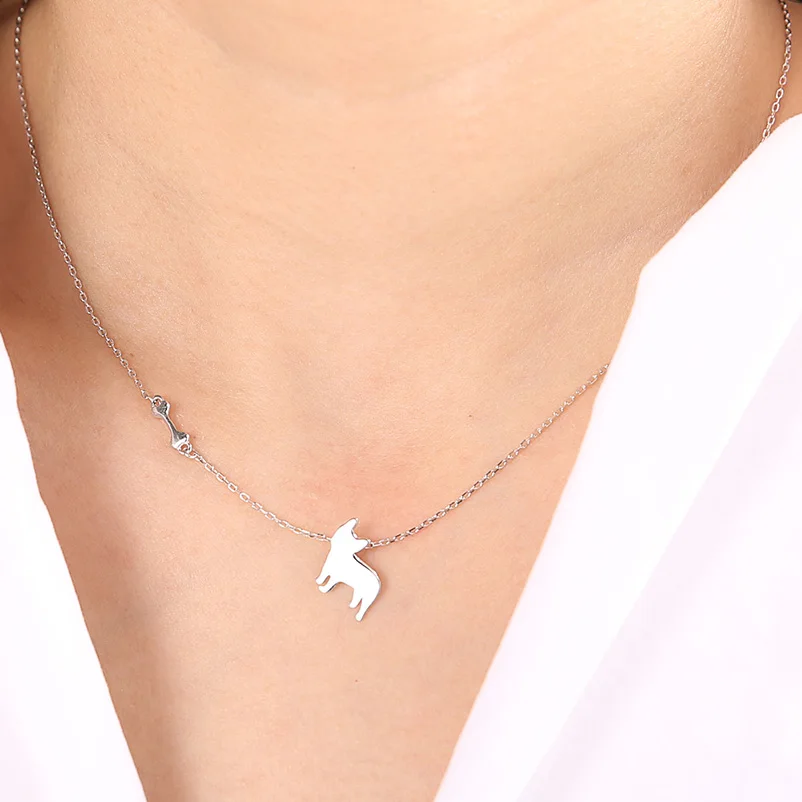 Cute Animal Dog 925 Sterling Silver Pendant Necklaces For Women Girls 2018 New Arrival Fashion Party Fine Jewelry TWED241 | Украшения и
