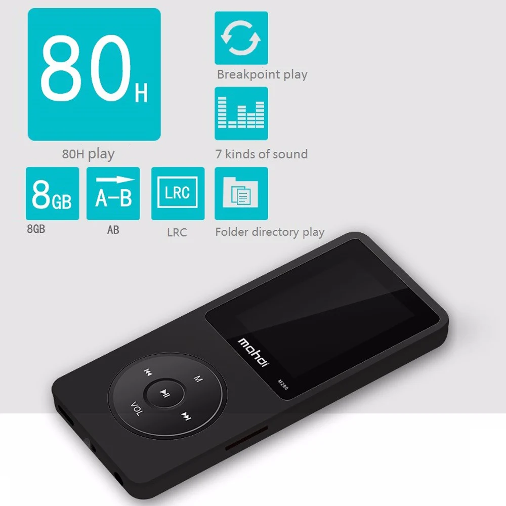 High Quality HIFI MP3 Player 8GB Support FM Radio TF Card Record SYN LRC Video Mini Portable mp3 players for Running sports | Электроника