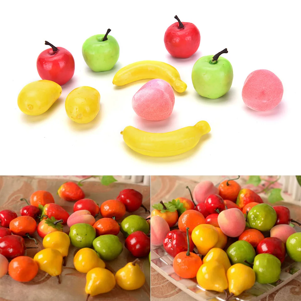 Artificial Fake Fruits Vegetables Plastic Lifelike Decorative Fruit Banana Apple | Foods &