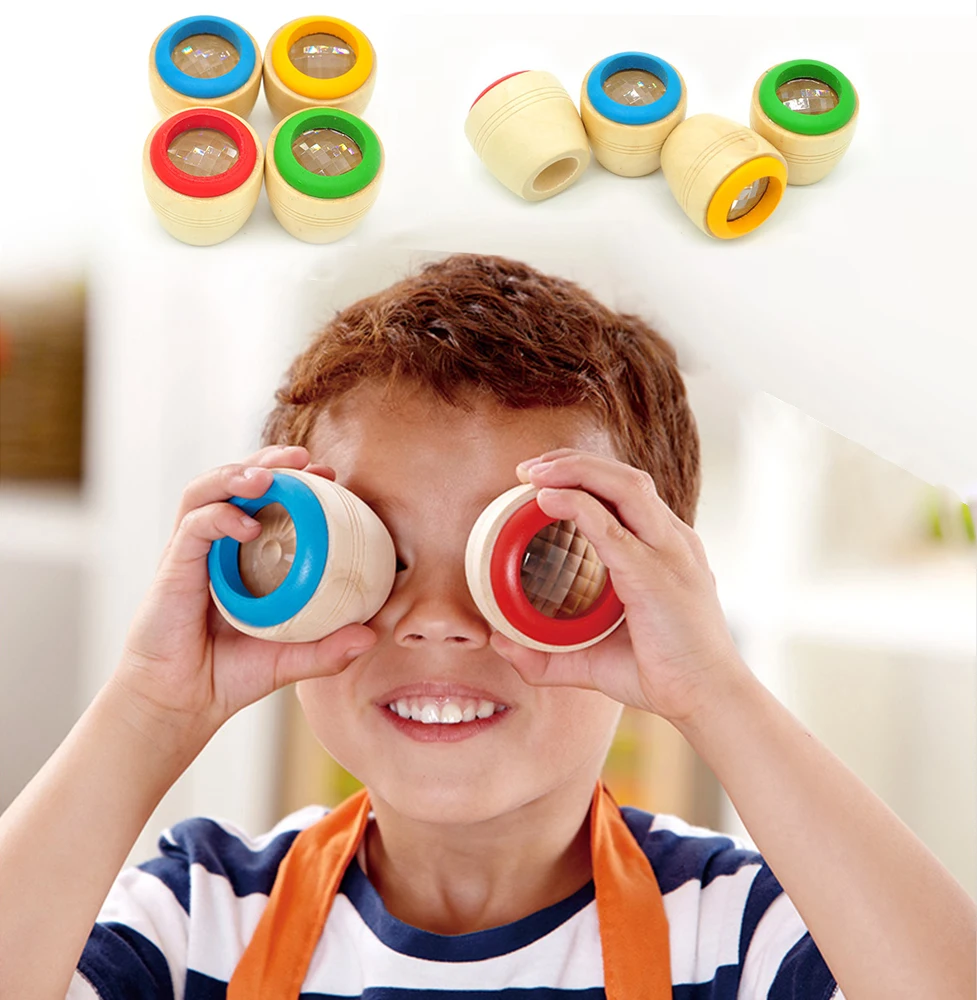 

Wooden Educational Magic Kaleidoscope Baby Kid Children Learning Puzzle Toy