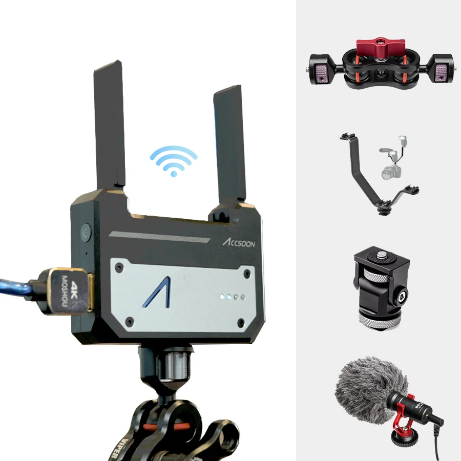 bundle 2 Accsoon CineEye Беспроводной передачи изображения Системы устройство Беспроводной 5G HDMI HD видео передатчик для IOS iPhone iPad Andriod - Цвет: bundle 2