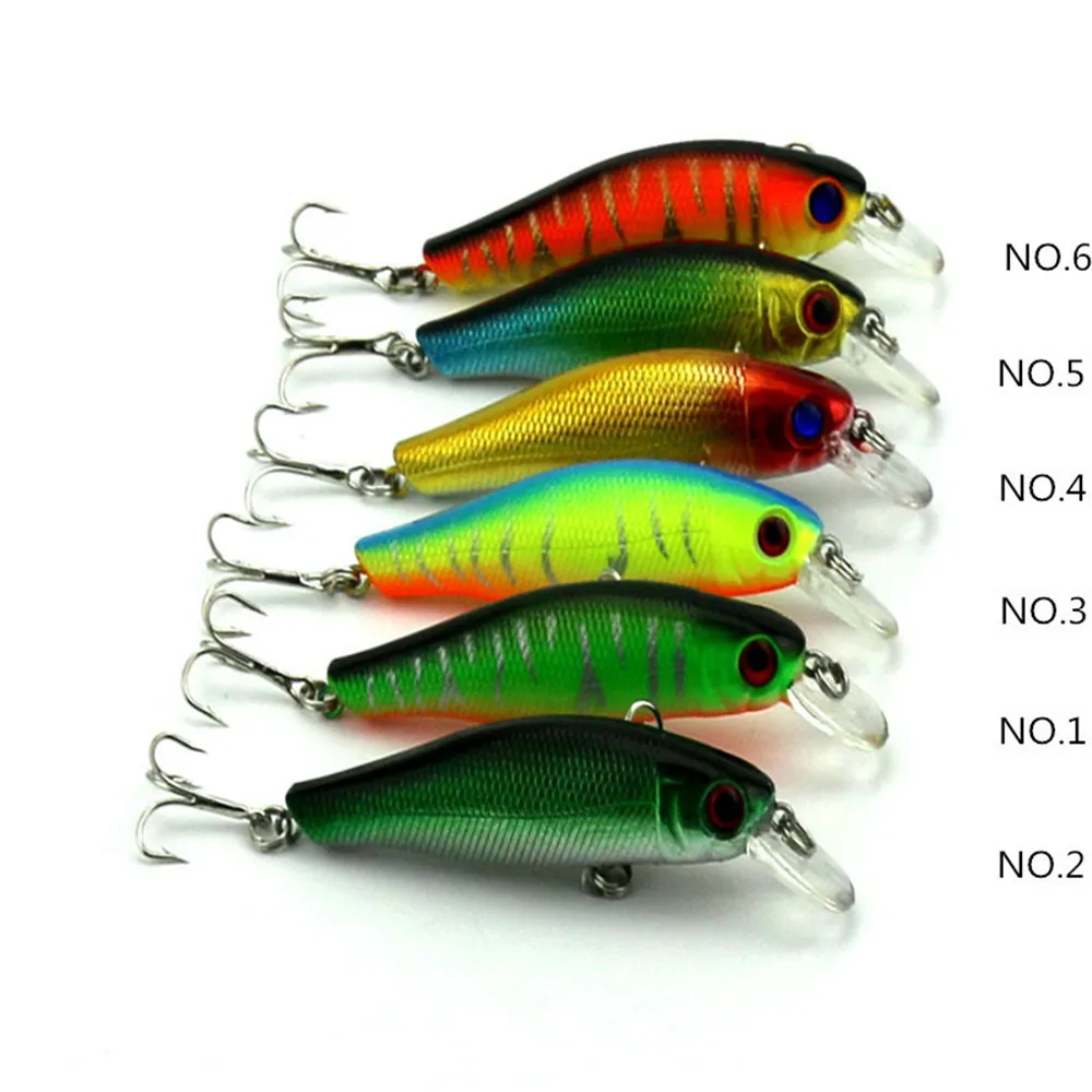 Good Quality Fishing Lure Minnow 6 PCS/Lot Color 8.5cm 8.9g 3D Eyes Artificial Bait Plastic Swimming Depth 0.5 - 2 m | Спорт и