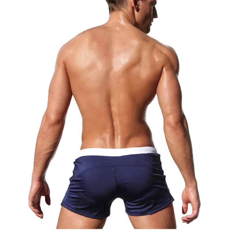 Мужские боксеры Модные Удобные однотонные плавки большого размера с карманом