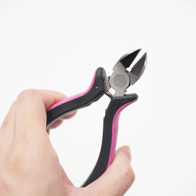 diagonal pliers Милый розовый цвет Ювелирные плоскогубцы инструменты комплект оборудования длинный нос иглы диагональные плоскогубцы ювелирные изделия поделки из бисера ручной работы инструмент - Цвет: diagonal pliers