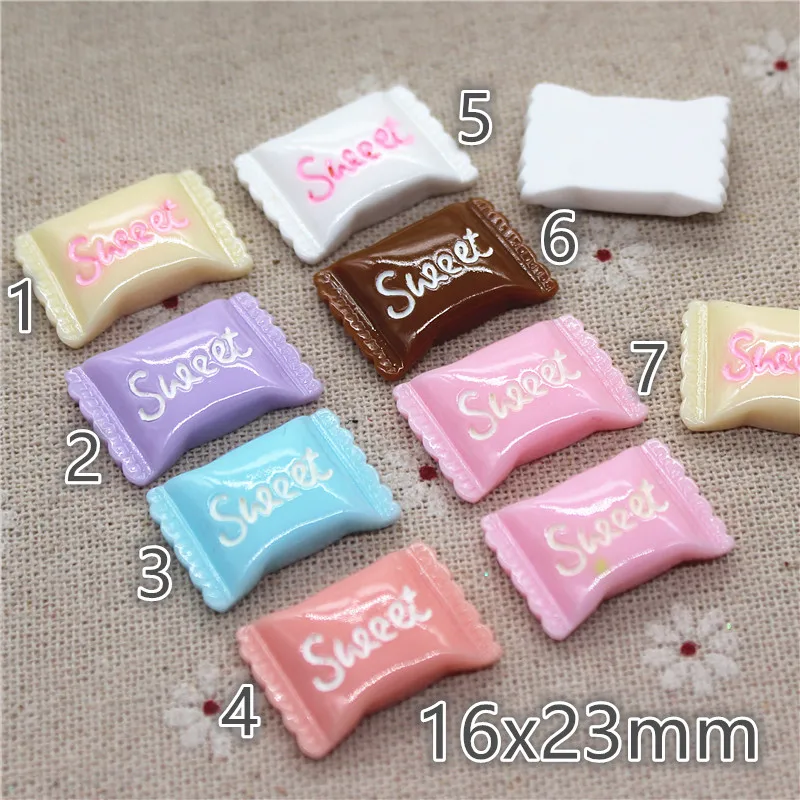 

10PCS 16x23mm Resin Flatback Cabochon sweet candy Food Art Supply Decoration Charm Craft