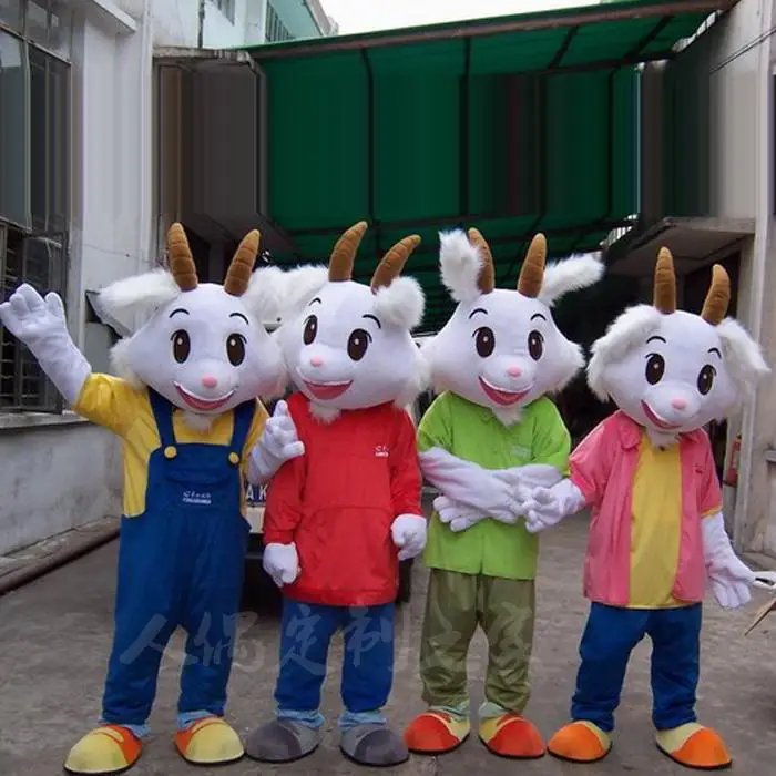 Goat Mascot Costume White Sheep Fancy Dress Outfit Halloween Cosplay | Тематическая одежда и униформа