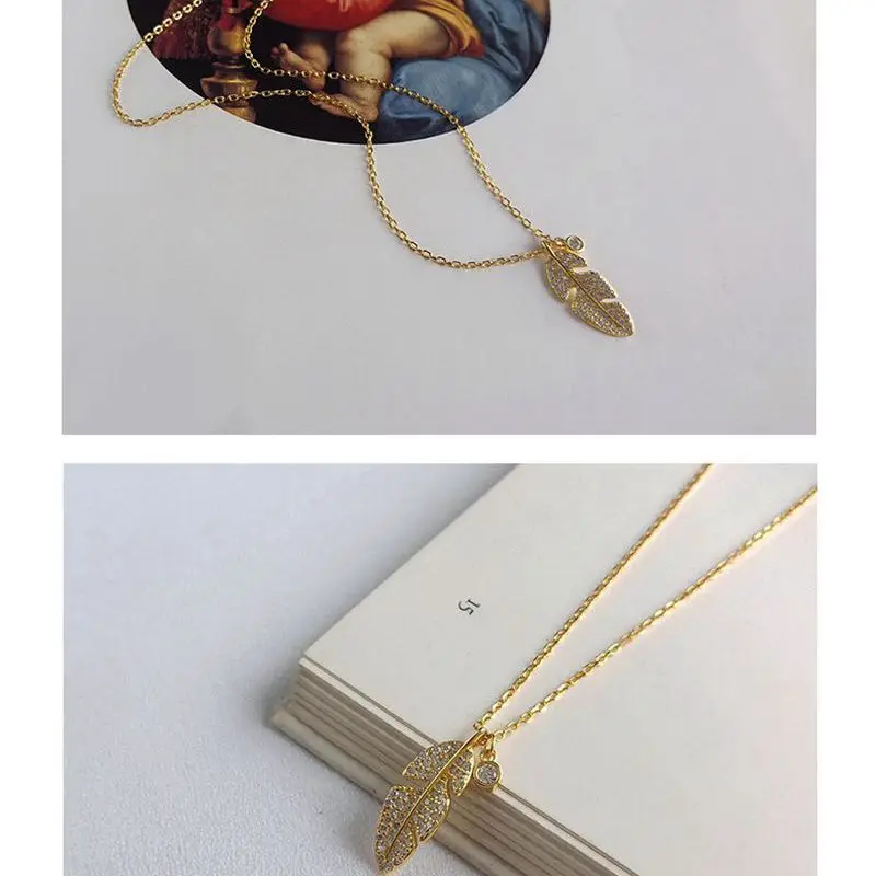 

Silvology 925 Sterling Silver Full Zircon Maple Leaf Necklace Gold Minimalist Luxurious Female Pendant Necklace Fine Jewelry