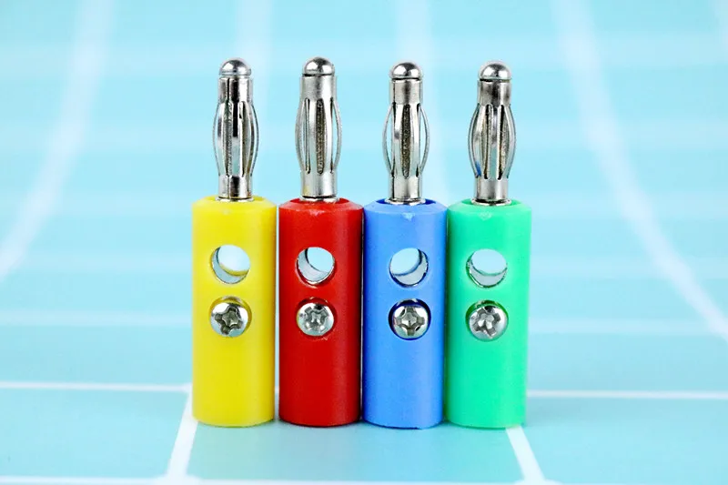 

10pcs Wire Audio Speaker Cable Banana Plug Connectors 4mm Adapter