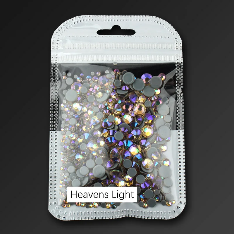 Heavens Light Высокое качество, исправление хрусталя и искусственного алмаза, прозрачный SS6-SS30, разные размеры, кристаллы и камни, 1000 шт./лот, для одежды, сделай сам - Цвет: Heavens Light