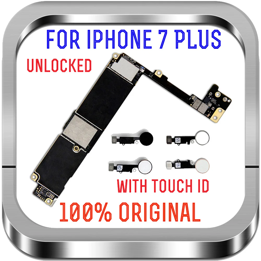 32 Гб, 128 ГБ, 256 ГБ,, для iphone 7 Plus, материнская плата с/без touch ID, разблокирована для iphone 7 Plus, системная логическая плата IOS
