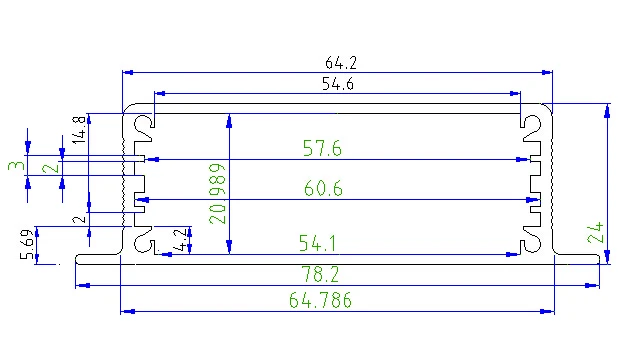 Корпус для аккумулятора приборной батареи MP3 алюминиевый корпус 78*24*85 мм