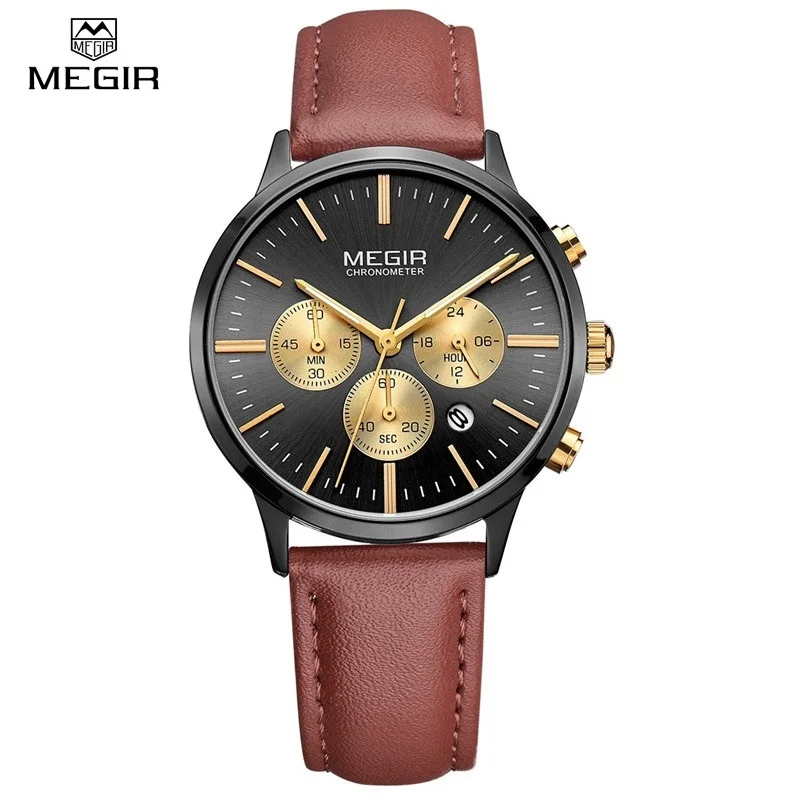 Роскошные женские часы бренда MEGIR модные спортивные Дамские Кварцевые для