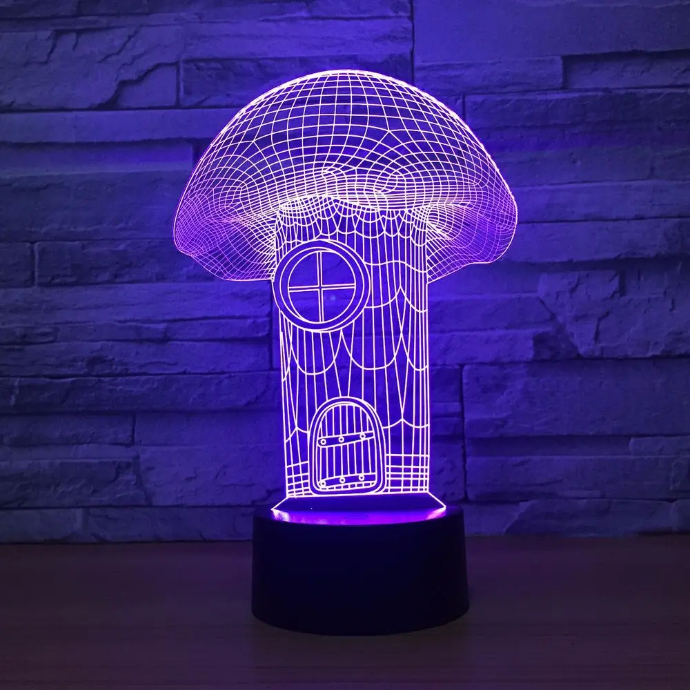 

Acrylic Mushroom 3D Night Light LED 7 Color Touch Switch for Living Room Bedroom Table Desk Lamp Kids Gift Toys