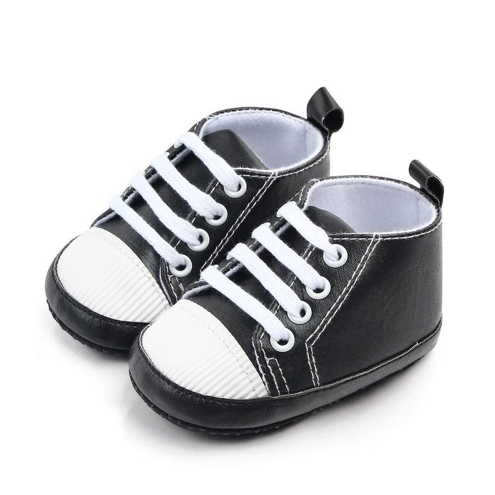 New PU Classic Sports Sneakers Newborn Baby Boys Girls First Walkers Shoes Infant Toddler Soft Sole Anti-slip Baby Shoes