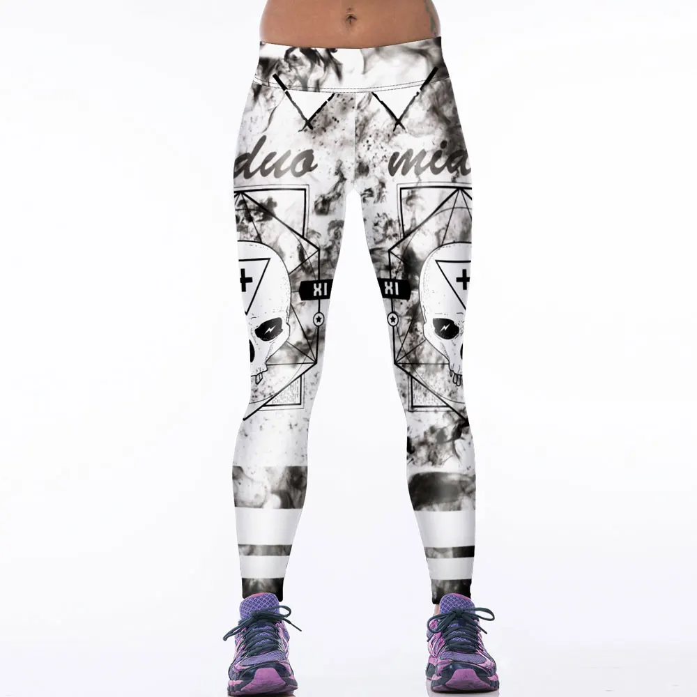 Горячая Фитнес Женщины Леггинсы Цифровой Печати Белый Черный Тигр Тренировки