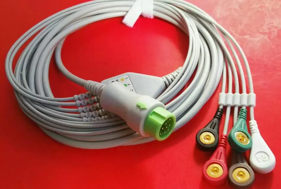 Для кабеля Mindray ECG и leadwire 12pin T5 T6 T8 IMEC IPM PM5000 PM6000 5 выводов цельный ЭКГ-кабель защелка