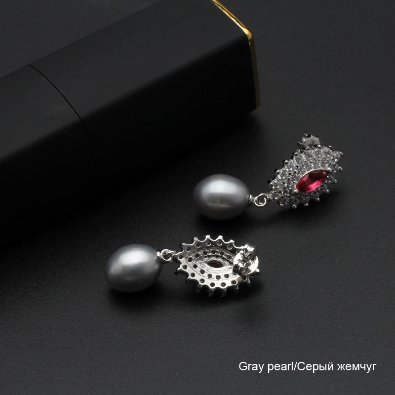 Fashion Natural Freshwater Pearl Stud Earring 925 Sterling Silver Jewelry high quality pearl jewelry for mother birthday gift | Украшения и