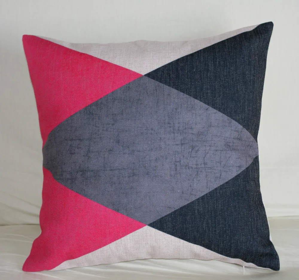 Винтажная наволочка из хлопка и льна для подушки домашний декор геометрический
