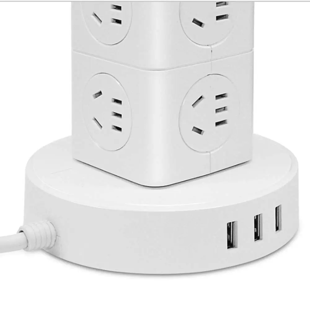 Вертикальная лента питания, много точек, штепсельная розетка AU с USB, 2500 Вт, переключатель защиты от перенапряжения, 2,6 м, удлинитель для дома и офиса