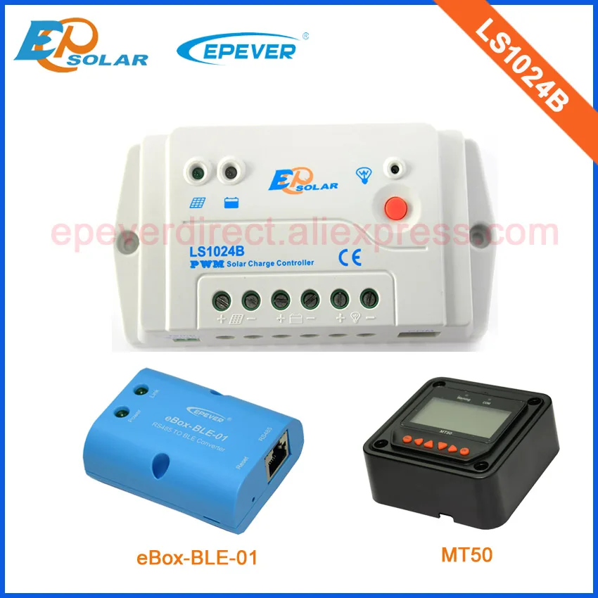 

Portable solar controller with bluetooth function LS1024B accessories black MT50 and USB cable 10A 10amp