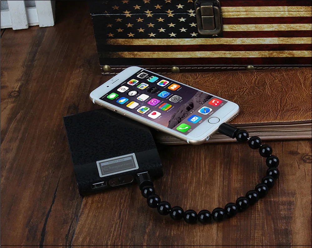 Зарядное устройство для браслета с usb зарядкой, Смарт Браслет с бусинами, быстрый кабель для передачи данных для IPhone C, Micro USB, автомобильное зарядное устройство для телефона Android
