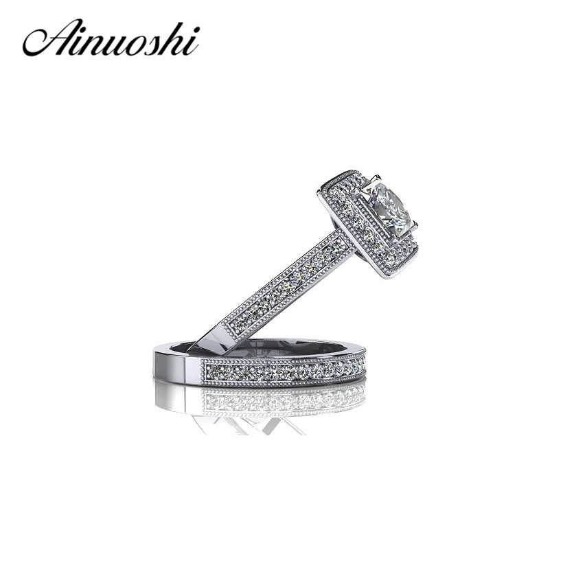 AINUOSHI новинка фирменный стиль 1 карат принцесса обручальное кольцо Настоящее