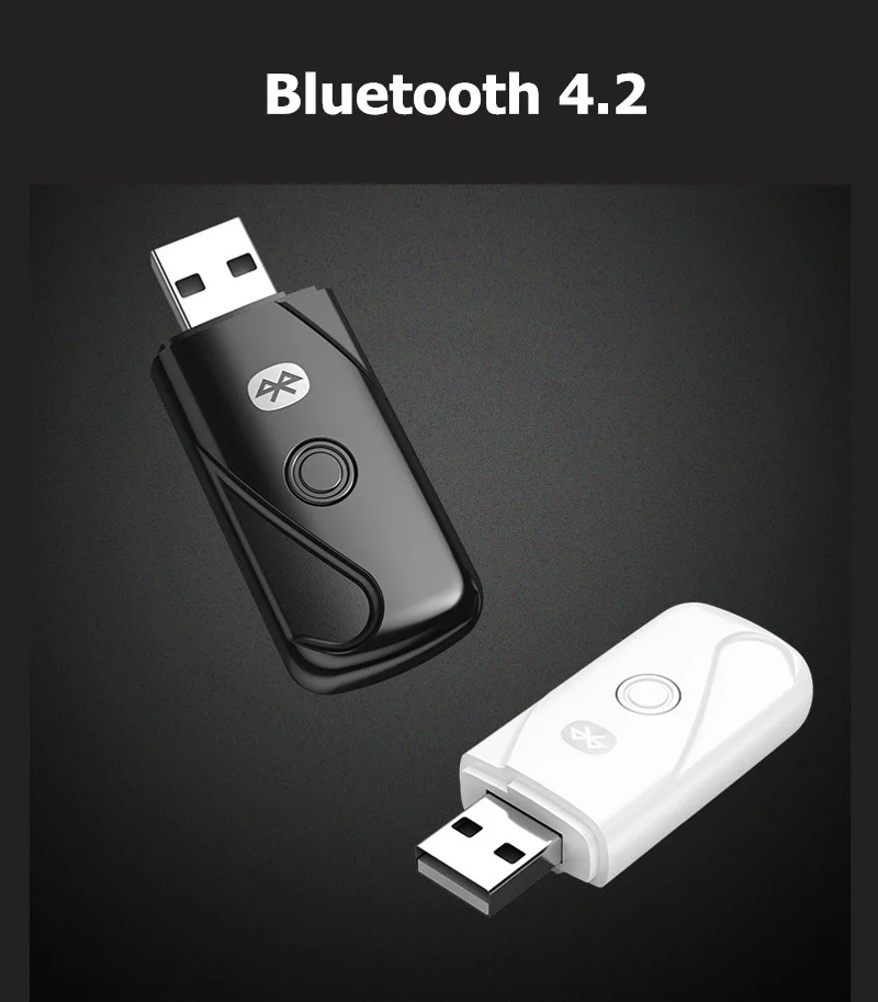 Binful Bluetooth Adapter USB Dongle for Computer PC Wireless Headset Bluetooth Speaker 4.2 Music Receiver USB Bluetooth Adapter