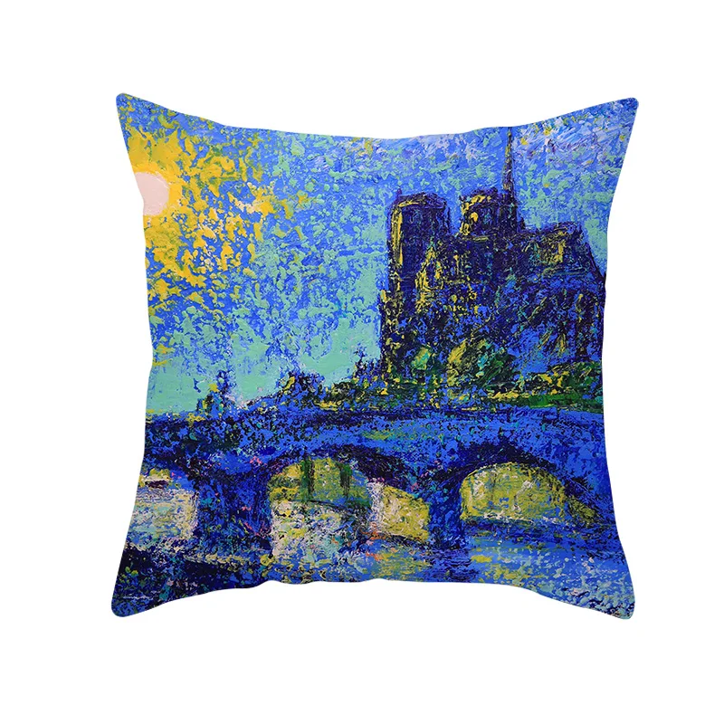 mling 1PC Notre Dame De Paris Art Printed Church Gothic Building Polyester Decorative Pillowcases Pillow Cover Pillow Case