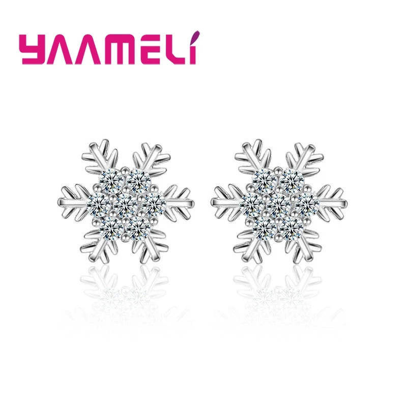 

Изящные однотонные серьги из стерлингового серебра S925 пробы для женщин и девочек, подарок на Рождество, день рождения, прозрачный кубически...