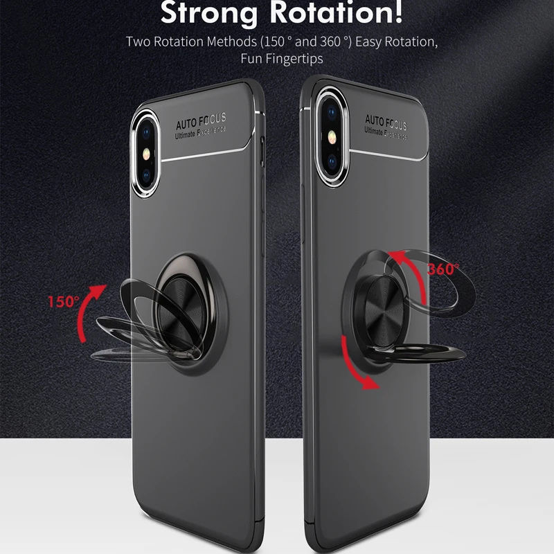 Мягкий силиконовый чехол из ТПУ для iPhone X Xs Max автомобильный держатель с кольцом